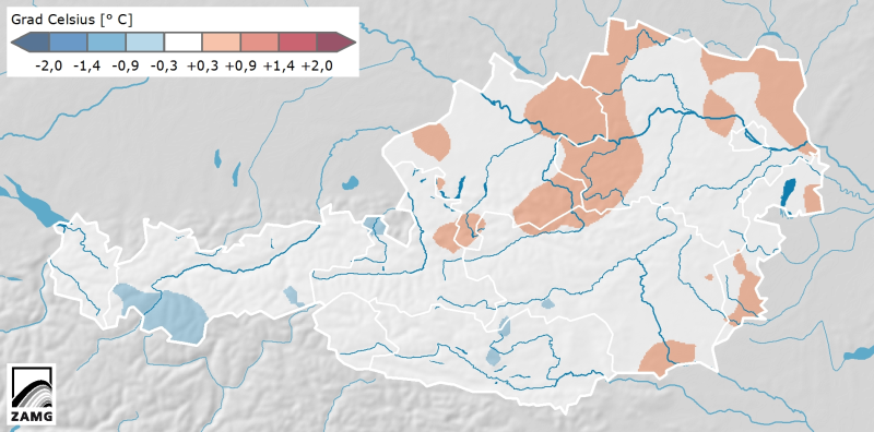 Temperaturabweichung Sommer 2014