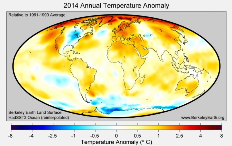 2014 - Globale Temperaturanomalie 