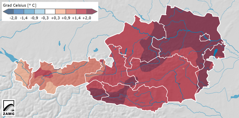 Temperaturabweichung Winter 2014/15